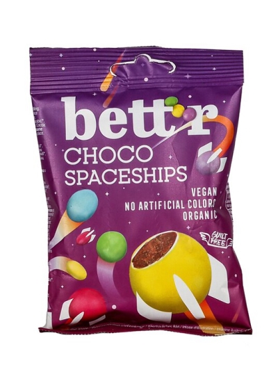 BIO Čokoládové dražé CHOCO SPACESHIPS (Bett’r)